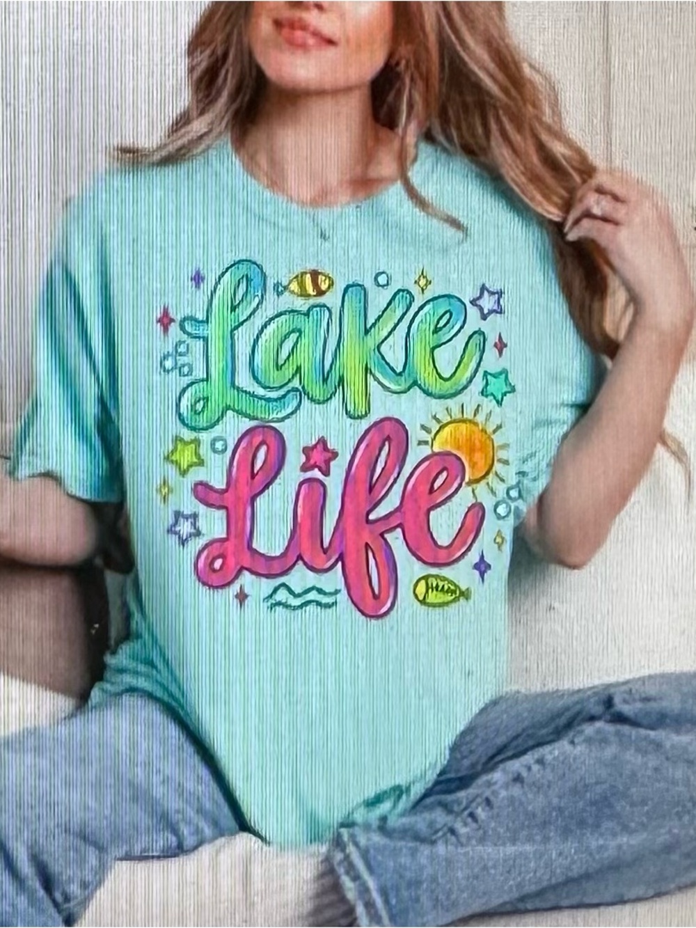 Lake Life Chaulky Mint Comfort Colors Tshirt 2X 3X Please